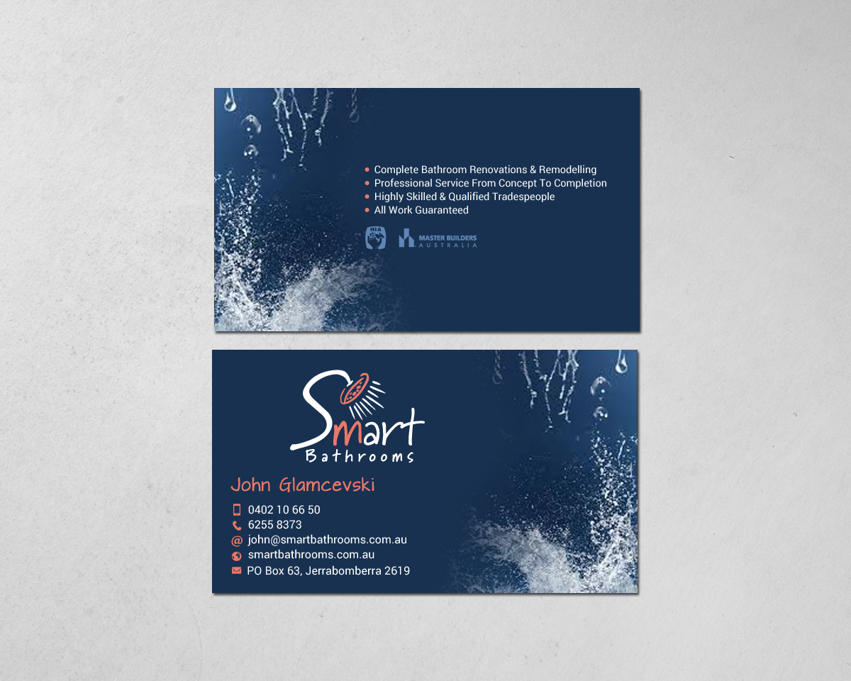 Business Card Design by chandrayaan.creative for Smart Bathrooms | Design #18593534