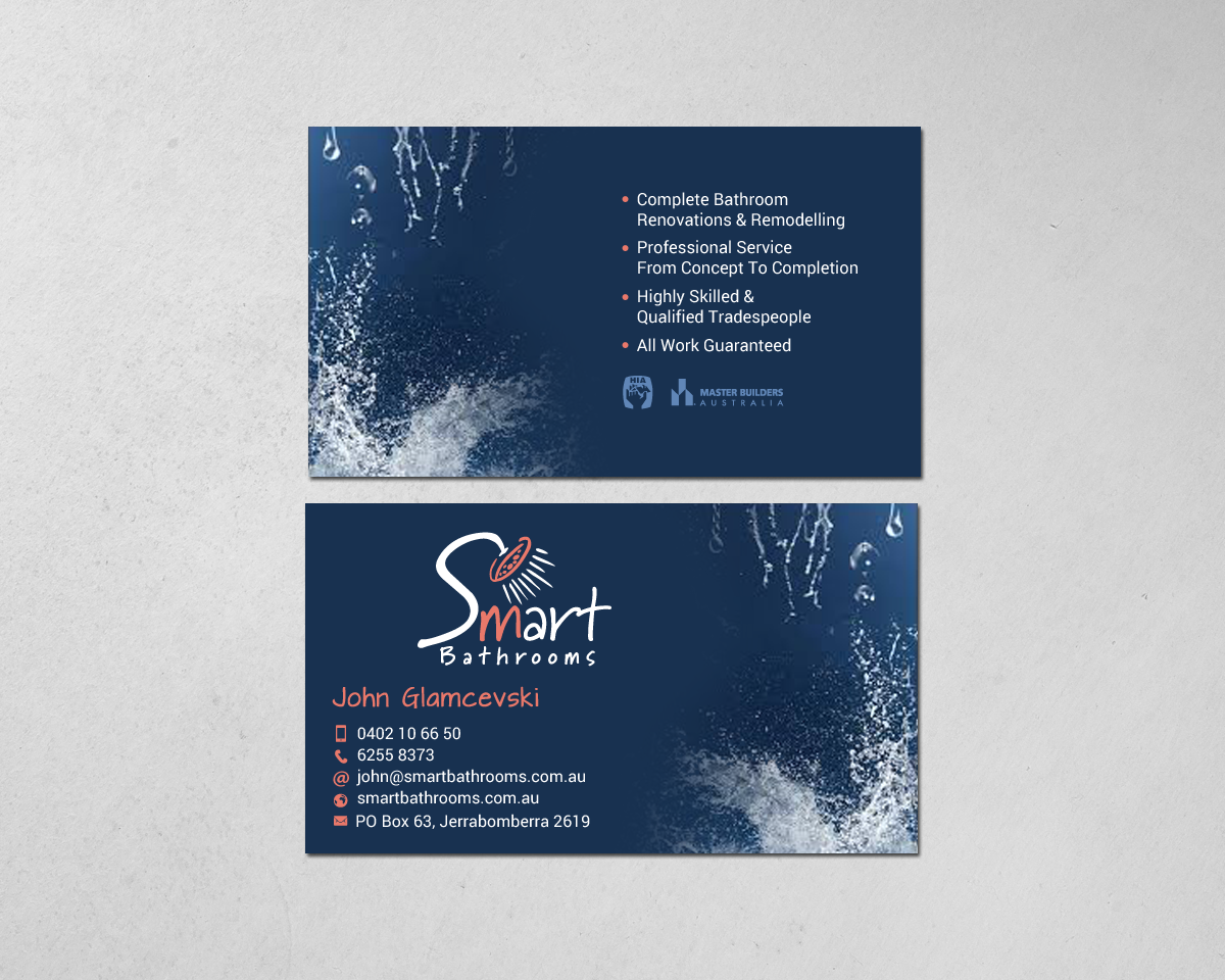 Business Card Design by chandrayaan.creative for Smart Bathrooms | Design #18593535