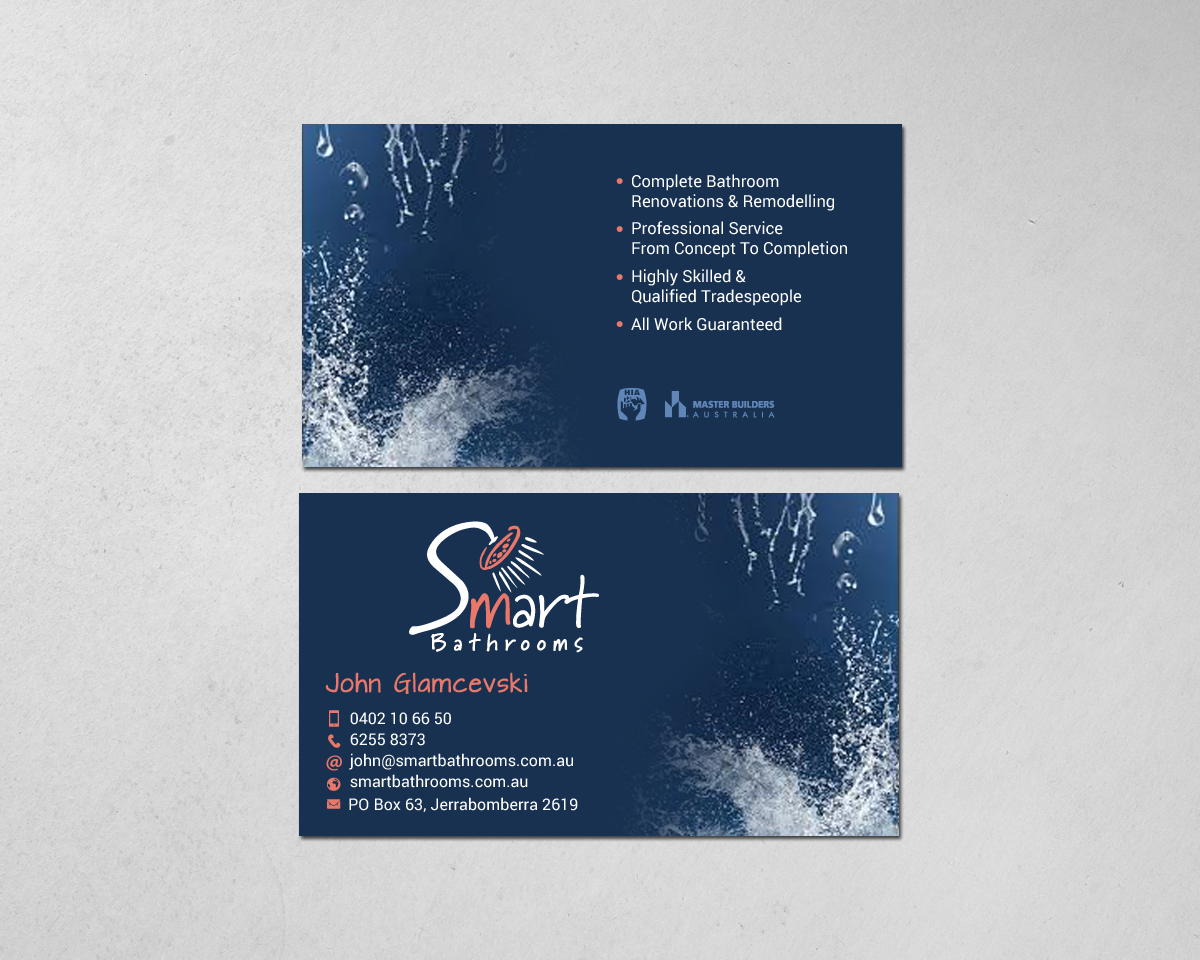 Business Card Design by chandrayaan.creative for Smart Bathrooms | Design #18593537