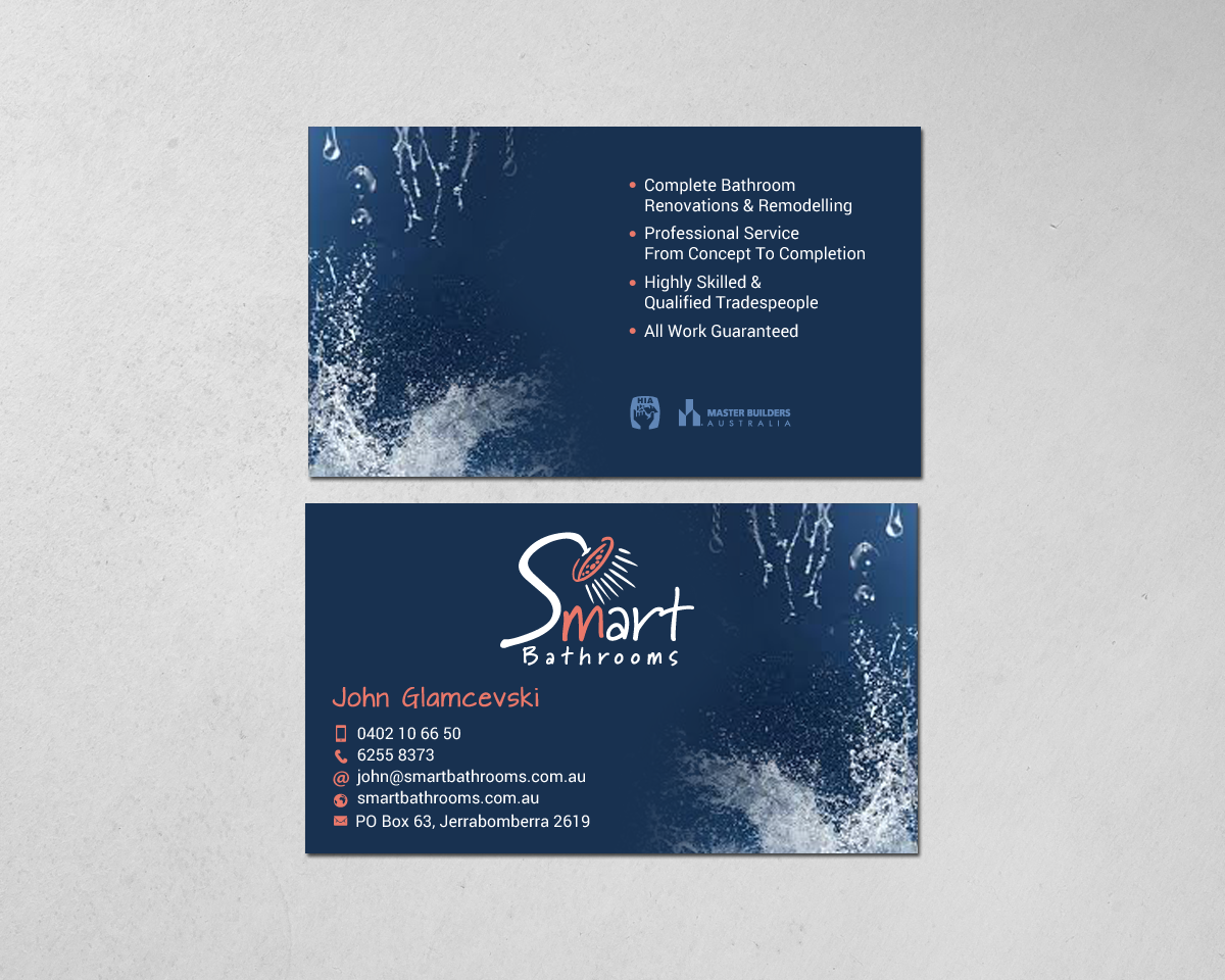 Business Card Design by chandrayaan.creative for Smart Bathrooms | Design #18593538