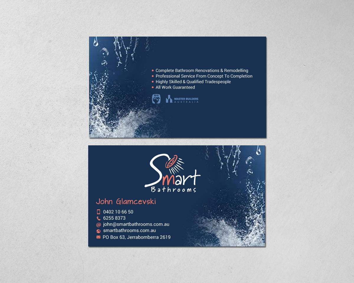 Business Card Design by chandrayaan.creative for Smart Bathrooms | Design #18593539