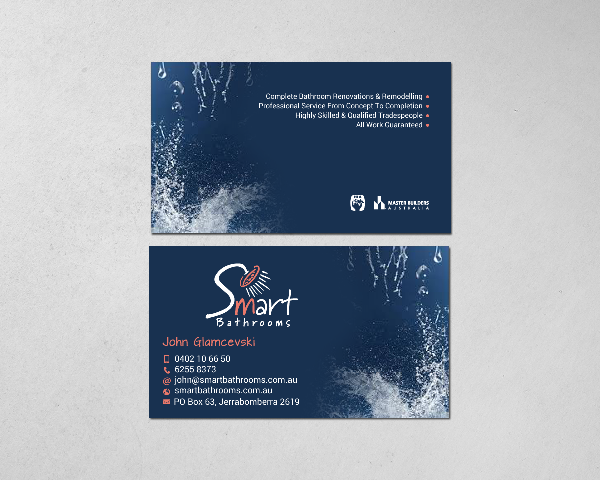 Business Card Design by chandrayaan.creative for Smart Bathrooms | Design #18595180