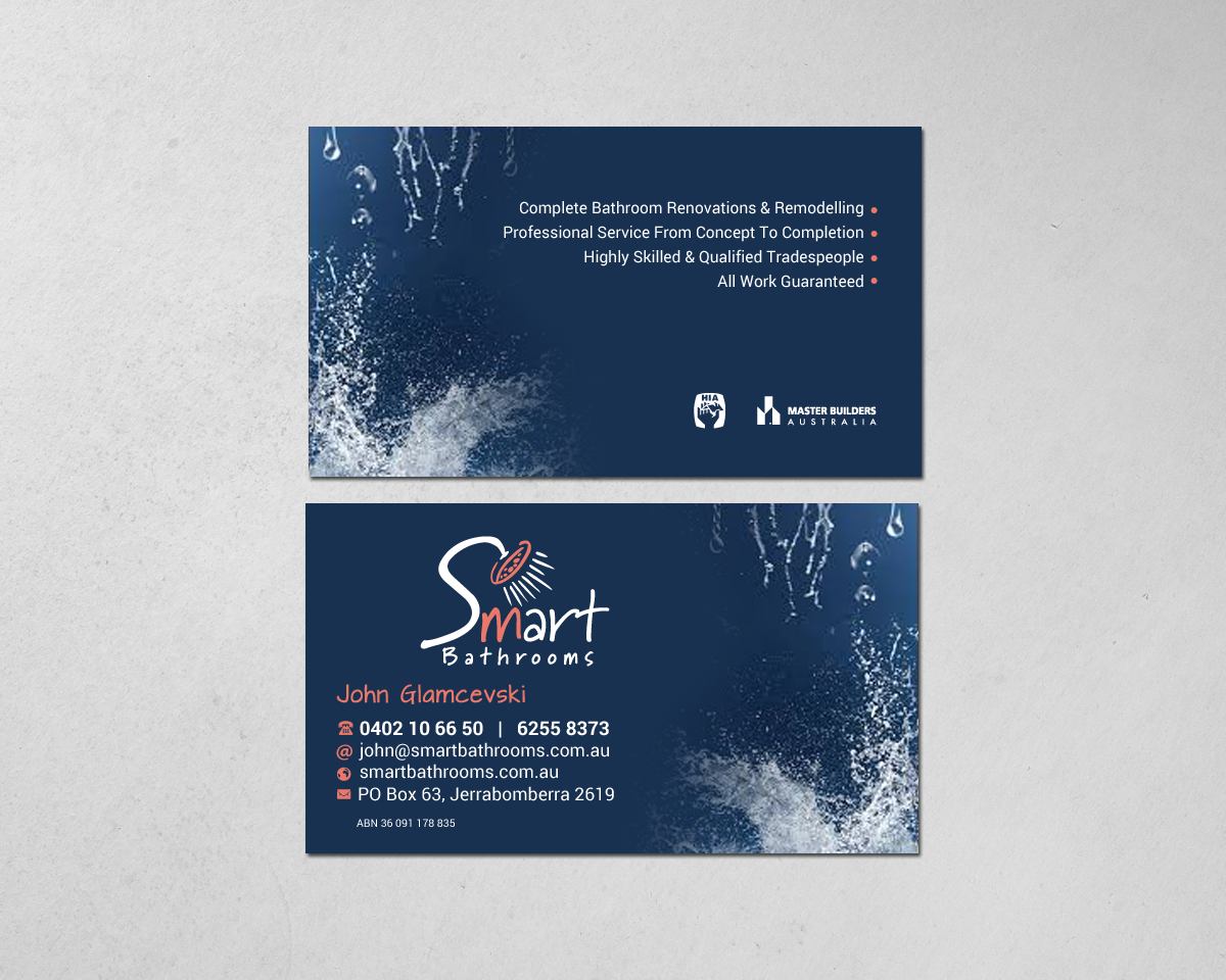 Business Card Design by chandrayaan.creative for Smart Bathrooms | Design #18605987