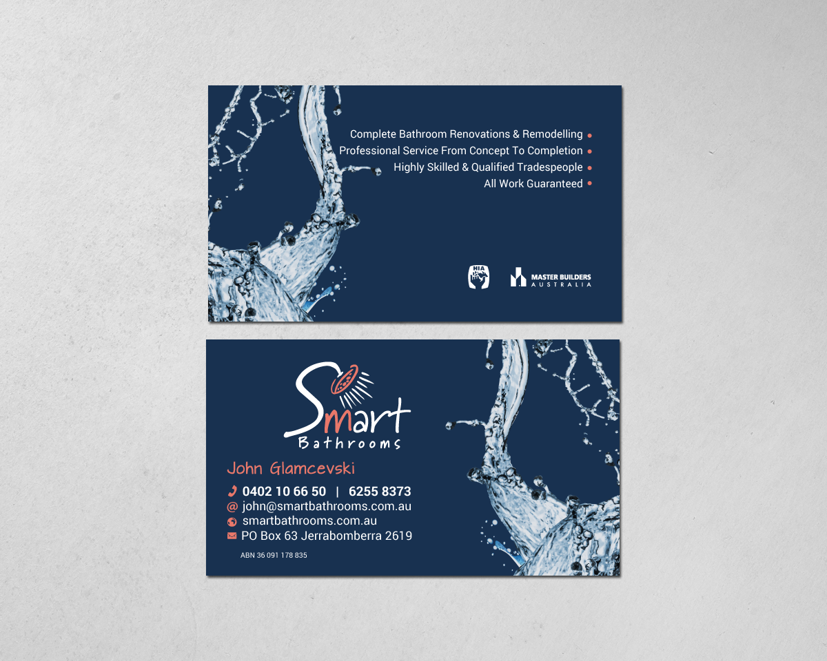 Business Card Design by chandrayaan.creative for Smart Bathrooms | Design #18721444