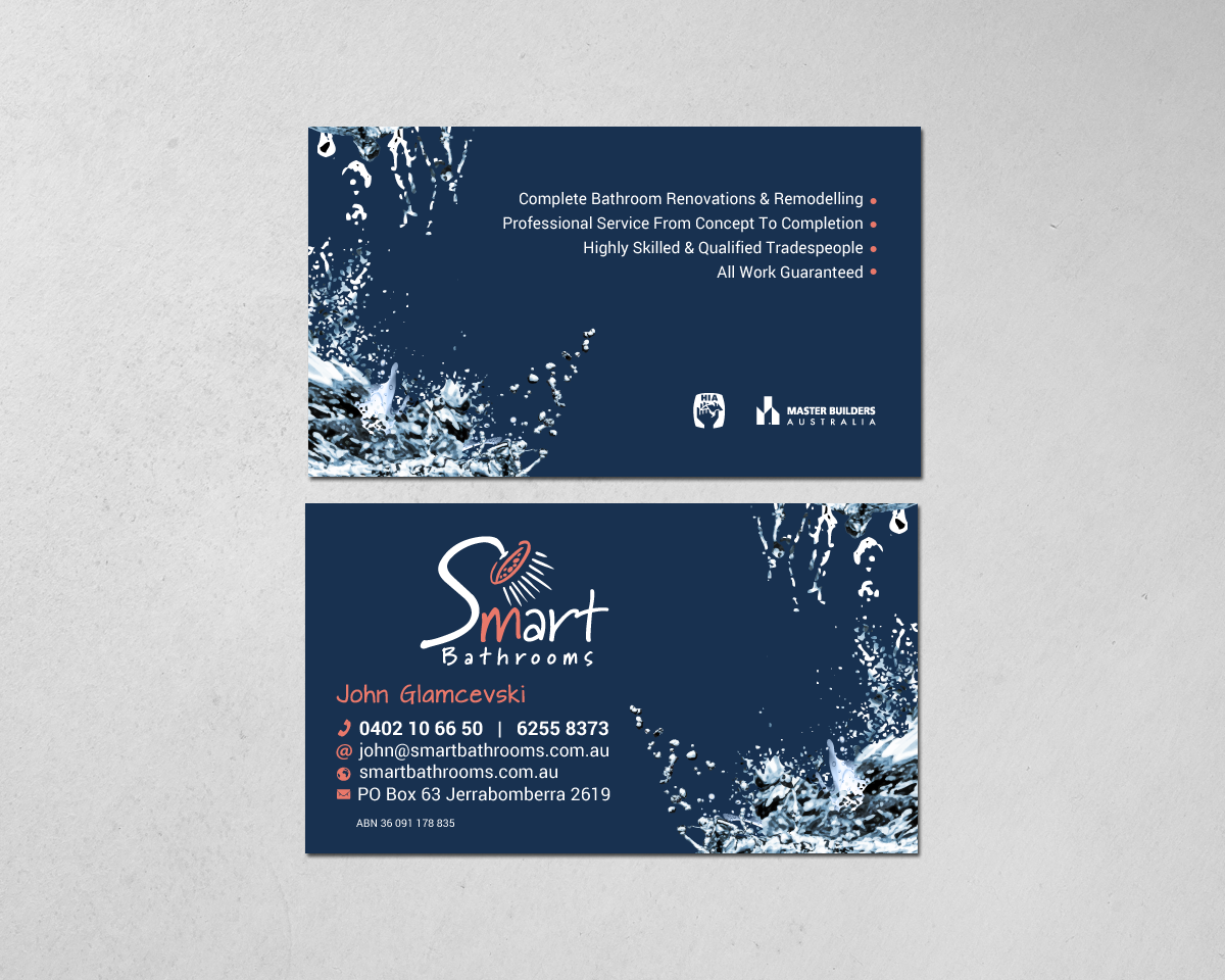 Business Card Design by chandrayaan.creative for Smart Bathrooms | Design #18721446