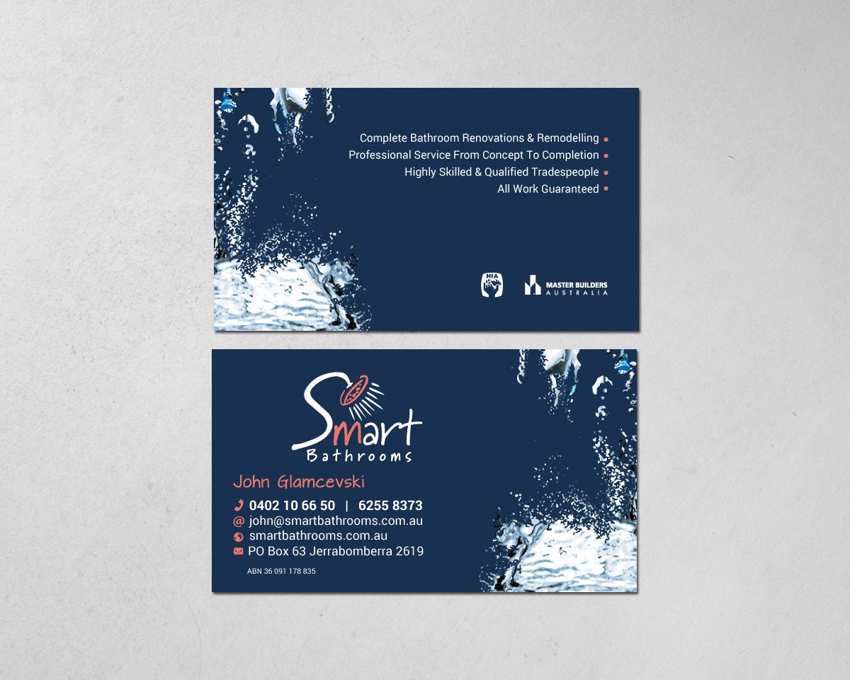Business Card Design by chandrayaan.creative for Smart Bathrooms | Design #18721448
