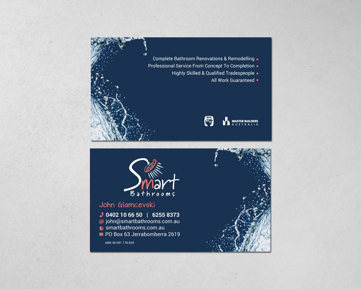 Business Card Design by chandrayaan.creative for Smart Bathrooms | Design #18721451