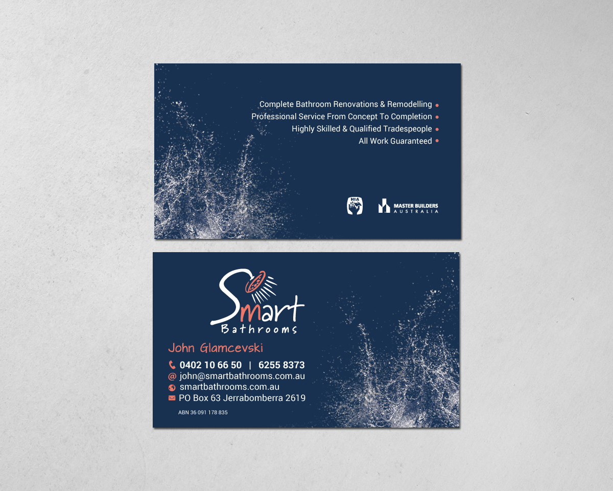 Business Card Design by chandrayaan.creative for Smart Bathrooms | Design #18871272