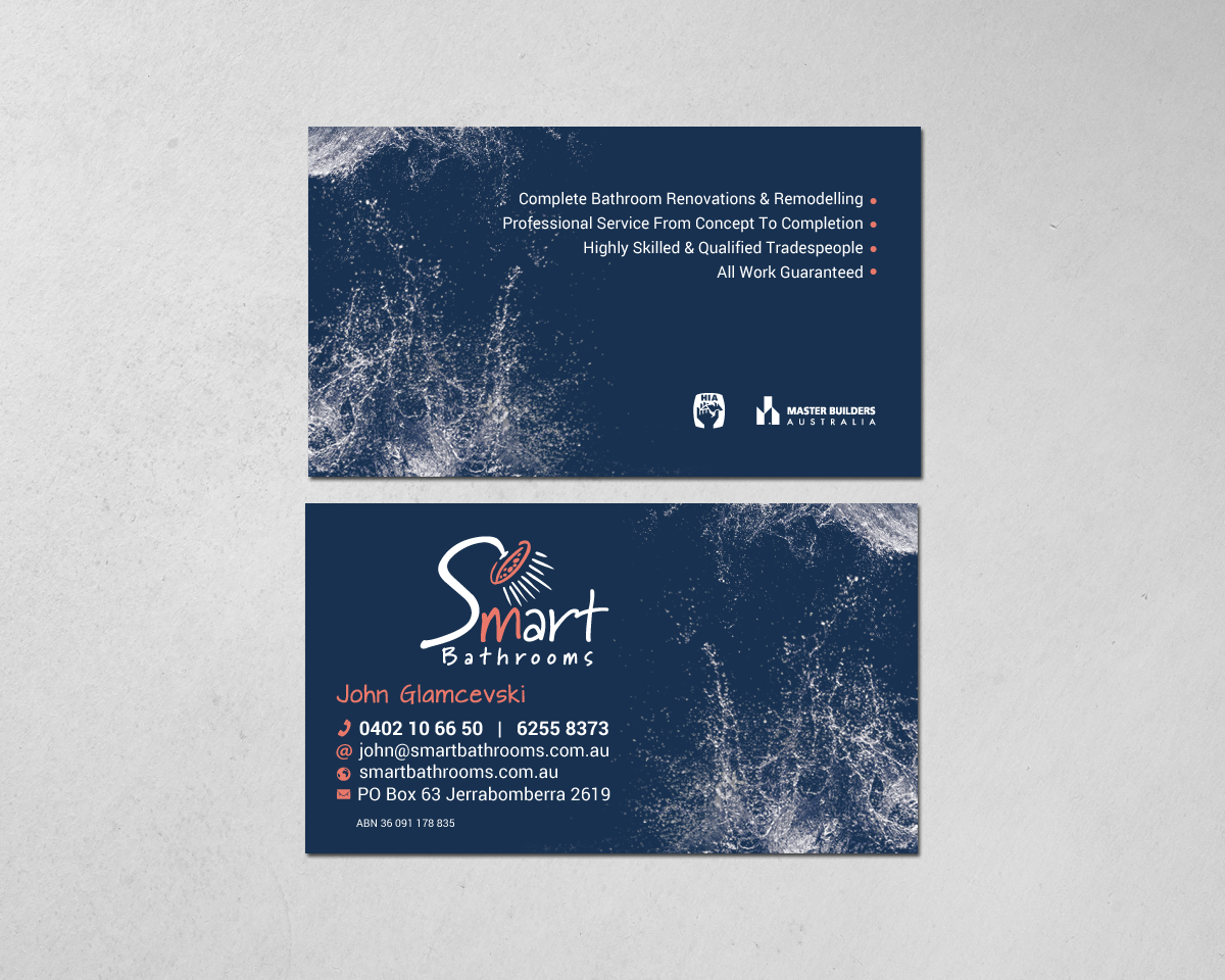 Business Card Design by chandrayaan.creative for Smart Bathrooms | Design #18882767