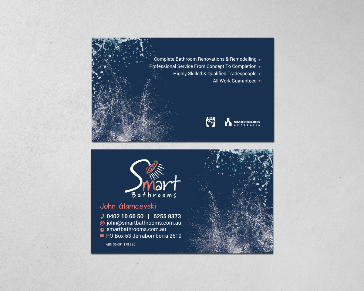 Business Card Design by chandrayaan.creative for Smart Bathrooms | Design #18882768