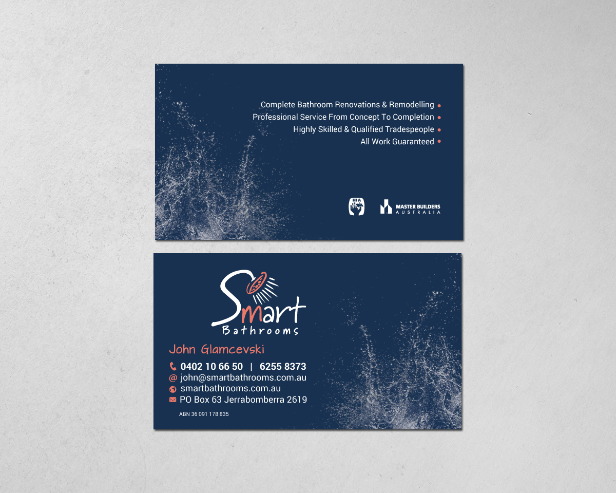 Diseño de Tarjeta de Presentación por chandrayaan.creative para Smart Bathrooms | Diseño #18895092