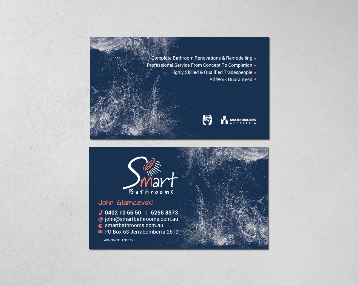 Business Card Design by chandrayaan.creative for Smart Bathrooms | Design #19458586