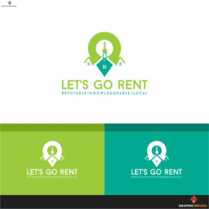 Company name:  LET'S GO RENT    tag line:  Reputable/Knowledgeable/Local | Logo Design by Graphic Bricks