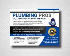 Flyer Design by uk for Plumbing Pros | Design: #18613081