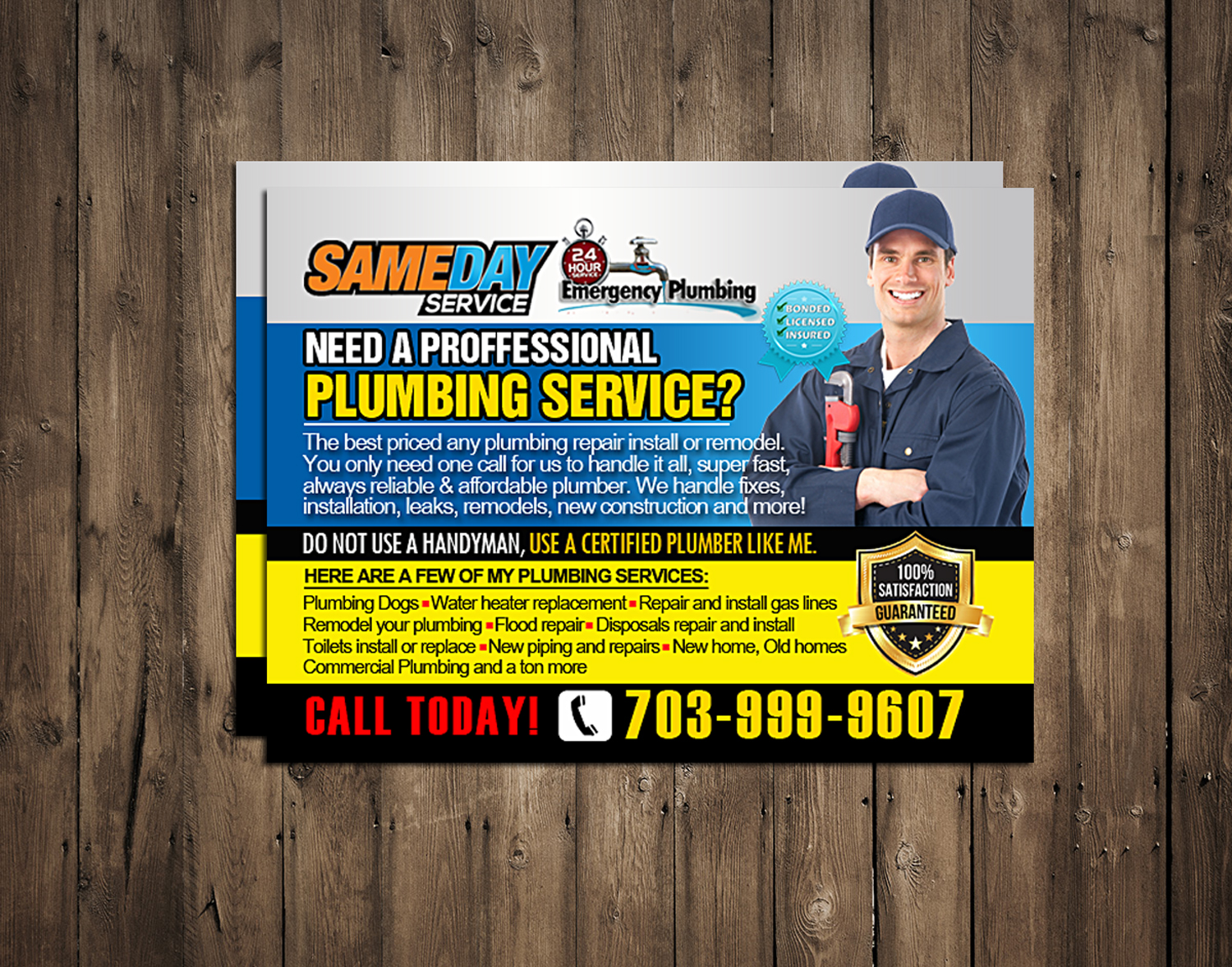 Flyer Design by NatPearlDesigns for Plumbing Pros | Design #18613001