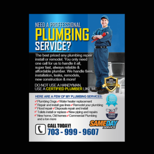 Flyer-Design von NatPearlDesigns für Plumbing Pros | Design: #18613947