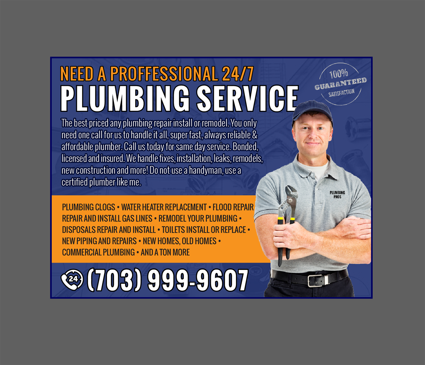 Flyer Design by Alexandar for Plumbing Pros | Design #18613856