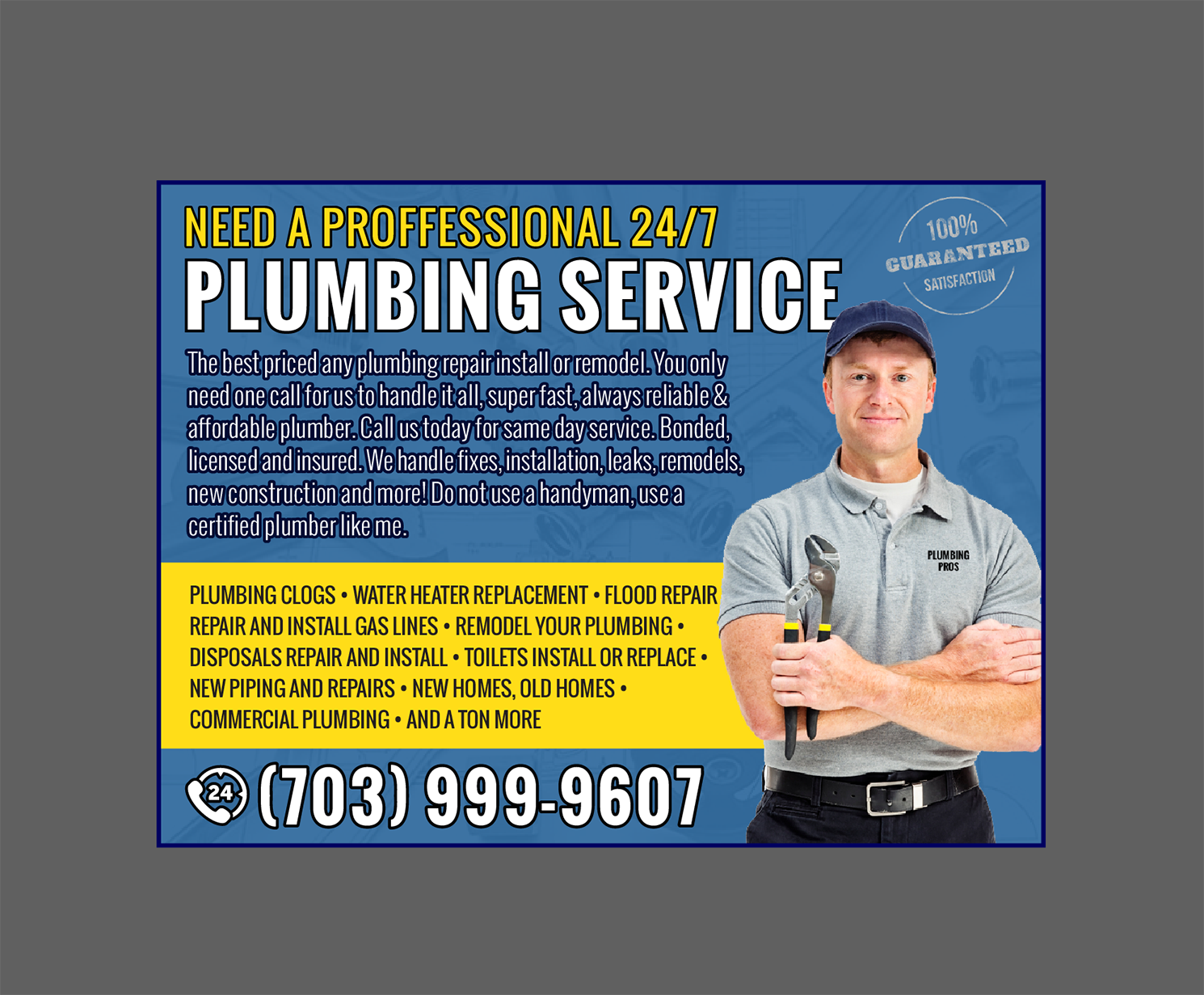 Flyer-Design von Alexandar für Plumbing Pros | Design #18613882