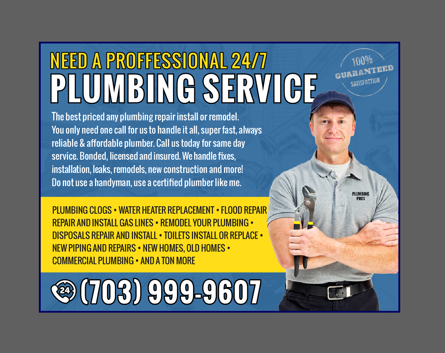 Flyer-Design von Alexandar für Plumbing Pros | Design #18613926