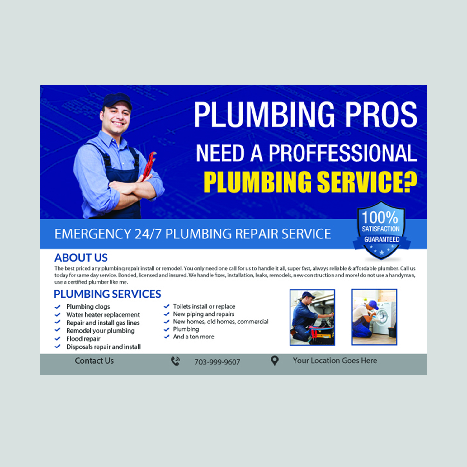 Flyer Design by creative.bugs for Plumbing Pros | Design #18613257