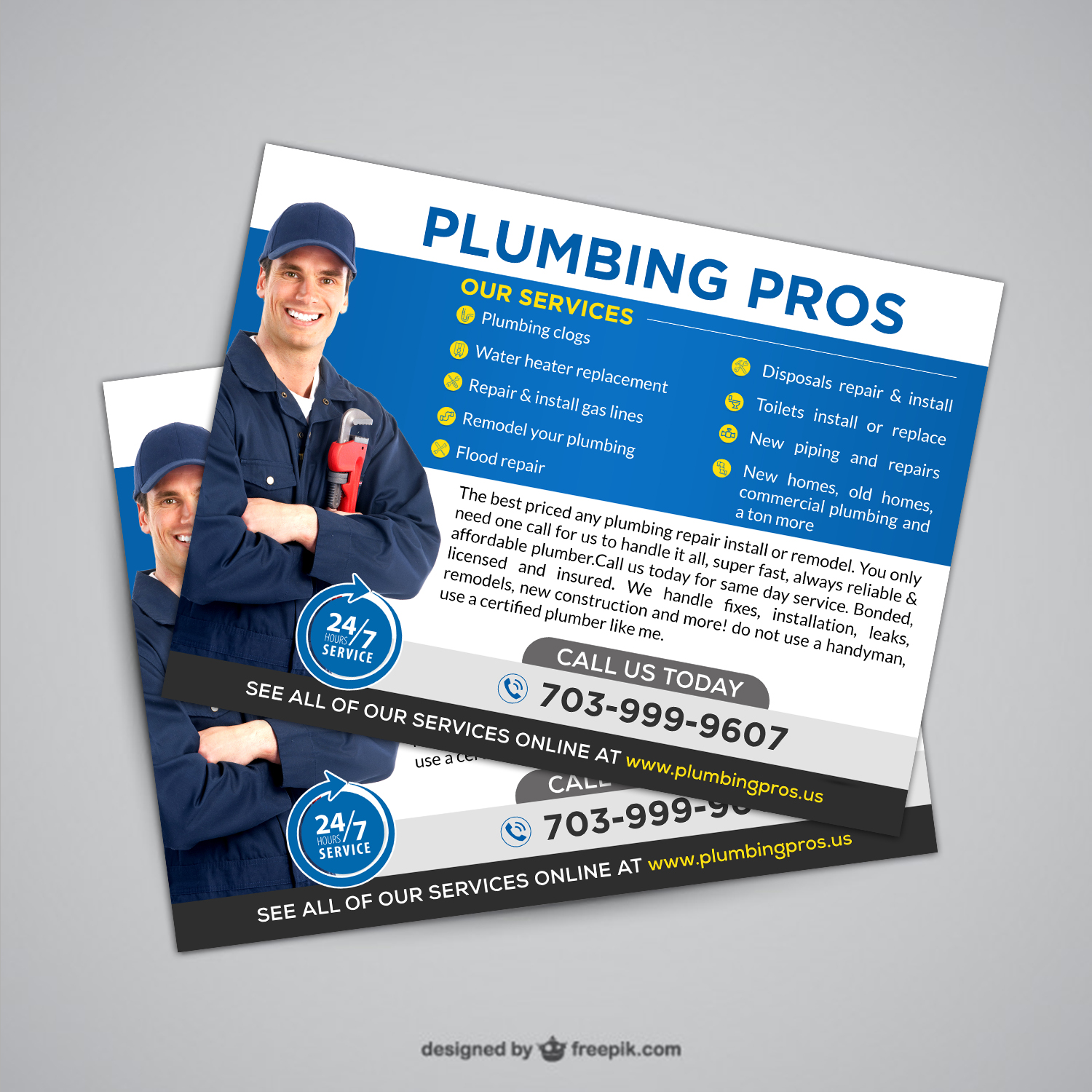 Flyer Design by creative.bugs for Plumbing Pros | Design #18638995