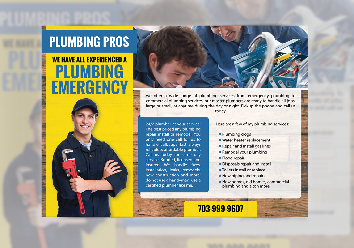 Flyer Design by Dexter Solutions for Plumbing Pros | Design #18614763