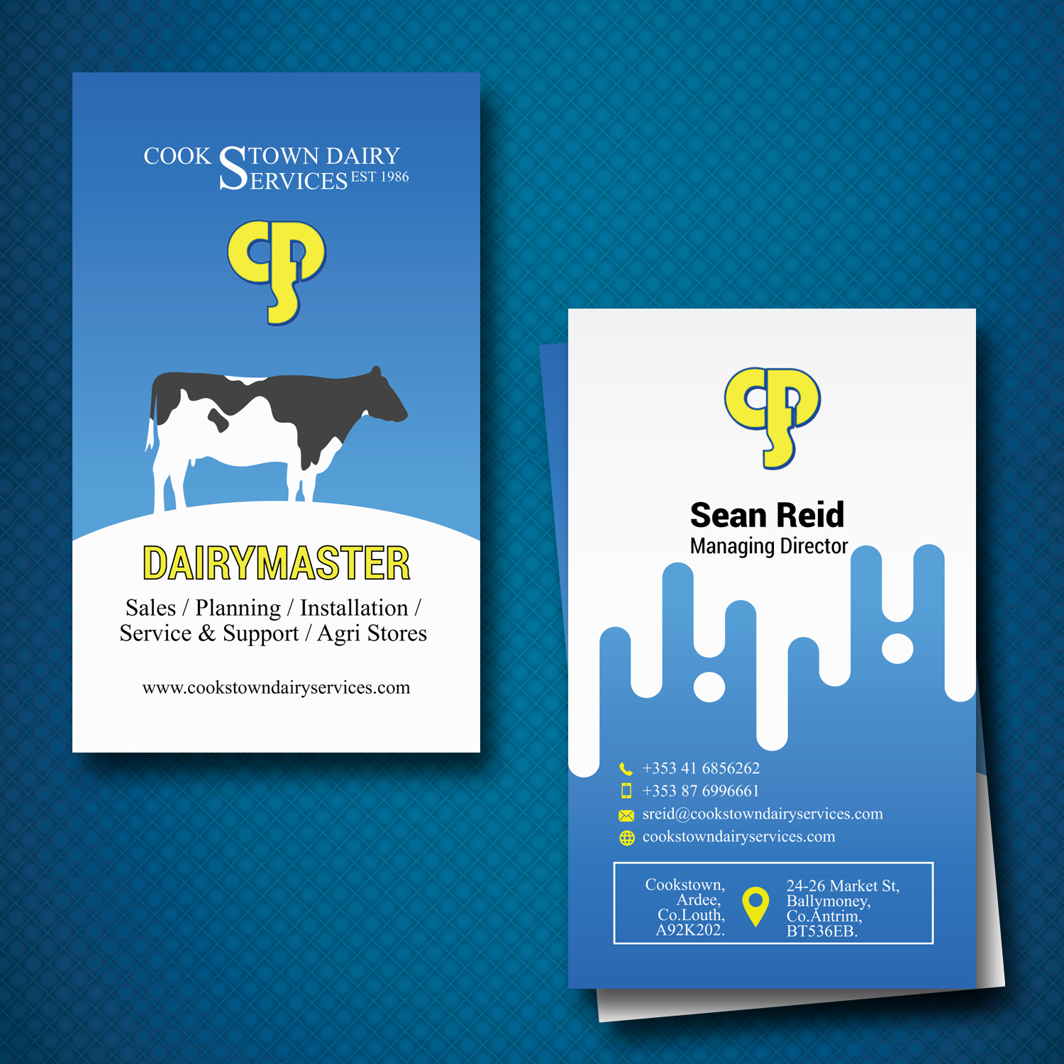 Visitenkarten-Design von uk für Cookstown Dairy Services | Design #18481007