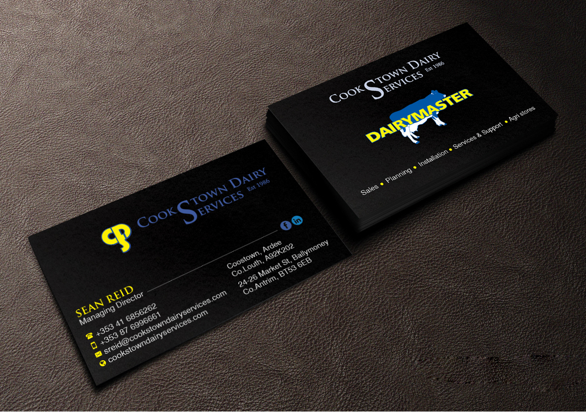 Visitenkarten-Design von Creations Box 2015 für Cookstown Dairy Services | Design #18488148