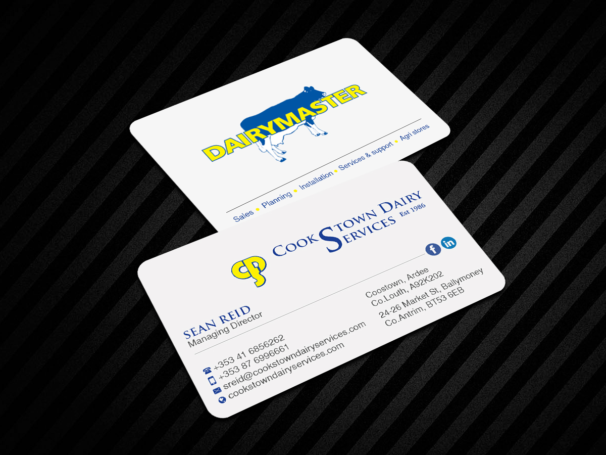Visitenkarten-Design von Creations Box 2015 für Cookstown Dairy Services | Design #18488167