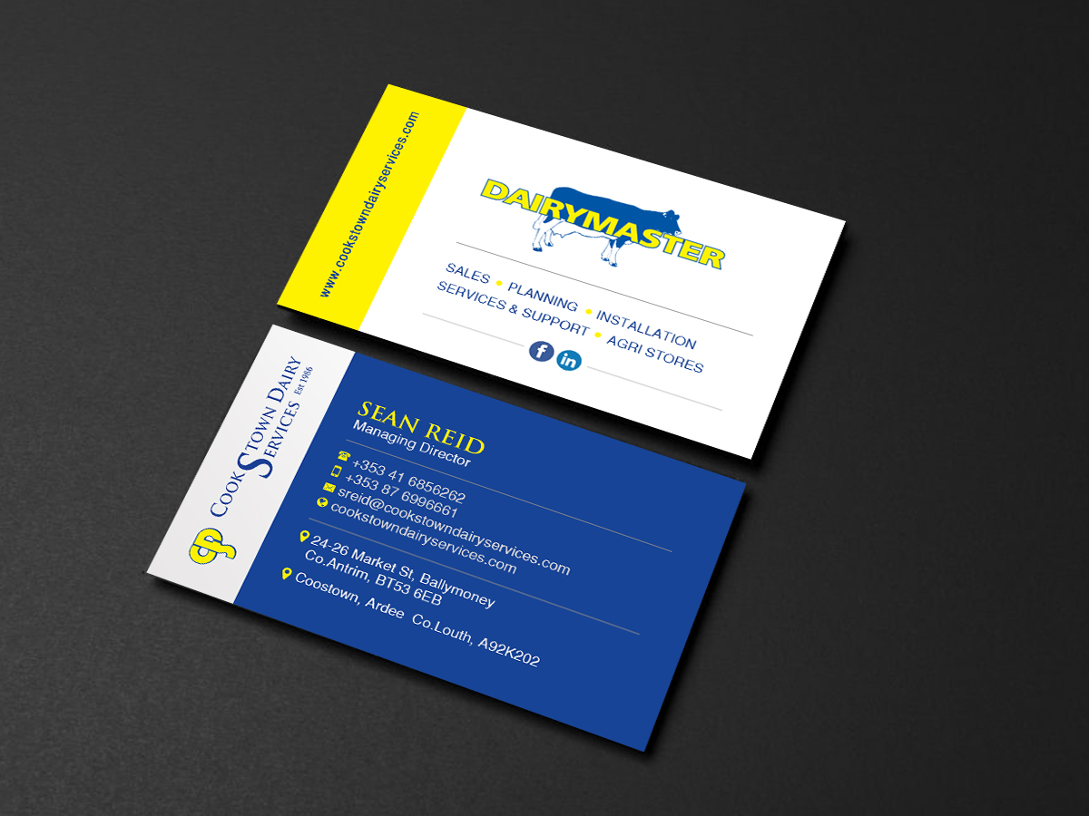 Visitenkarten-Design von Creations Box 2015 für Cookstown Dairy Services | Design #18488170