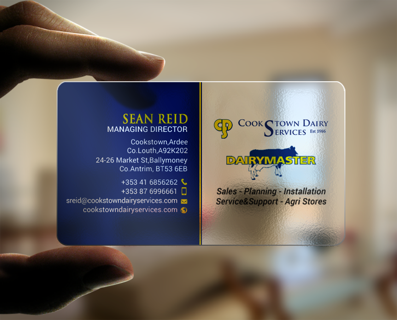 Business Card Design by chandrayaan.creative for Cookstown Dairy Services | Design #18490648
