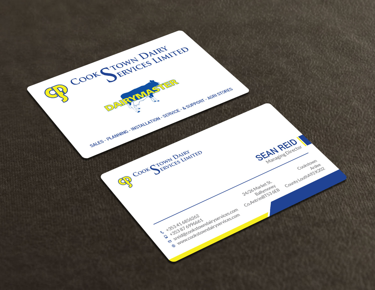 Business Card Design by Tripti Ranjan Gain for Cookstown Dairy Services | Design #18479265