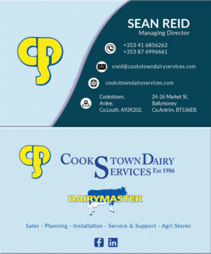 Business Card Design by buki94 for Cookstown Dairy Services | Design #18491250