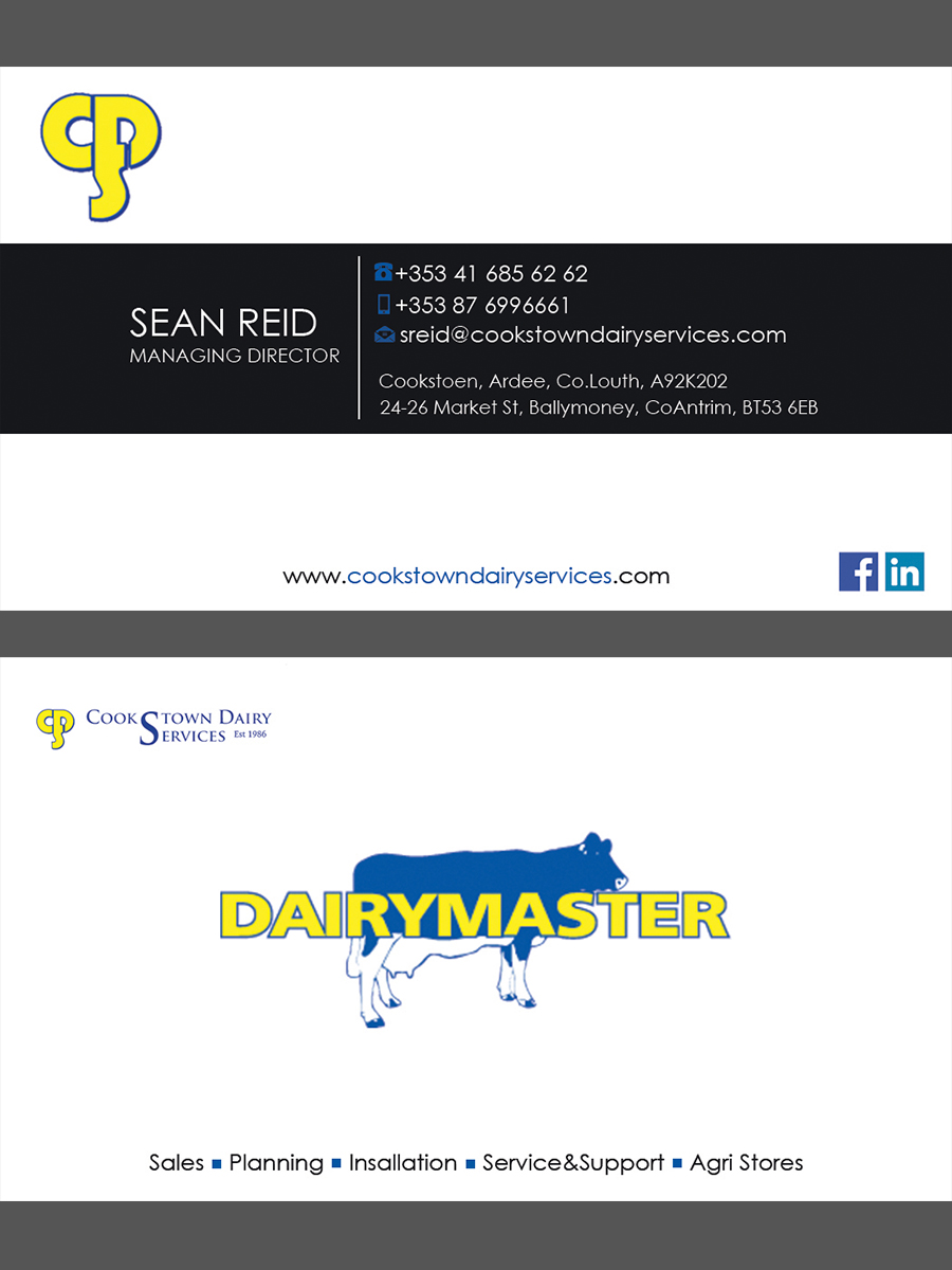 Business Card Design by Zeljko 4 for Cookstown Dairy Services | Design #18493487