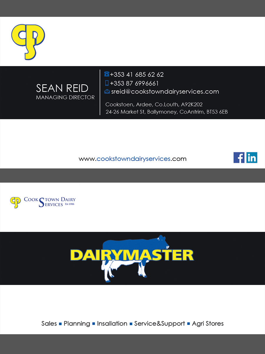 Visitenkarten-Design von Zeljko 4 für Cookstown Dairy Services | Design #18493489