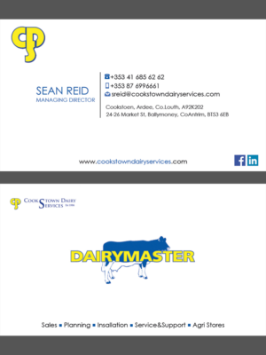Visitenkarten-Design von Zeljko 4 für Cookstown Dairy Services | Design: #18493494