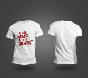 Aggressive design with creativity. Respect and Honor theme.  | T-shirt Design by Yassine Voinchet