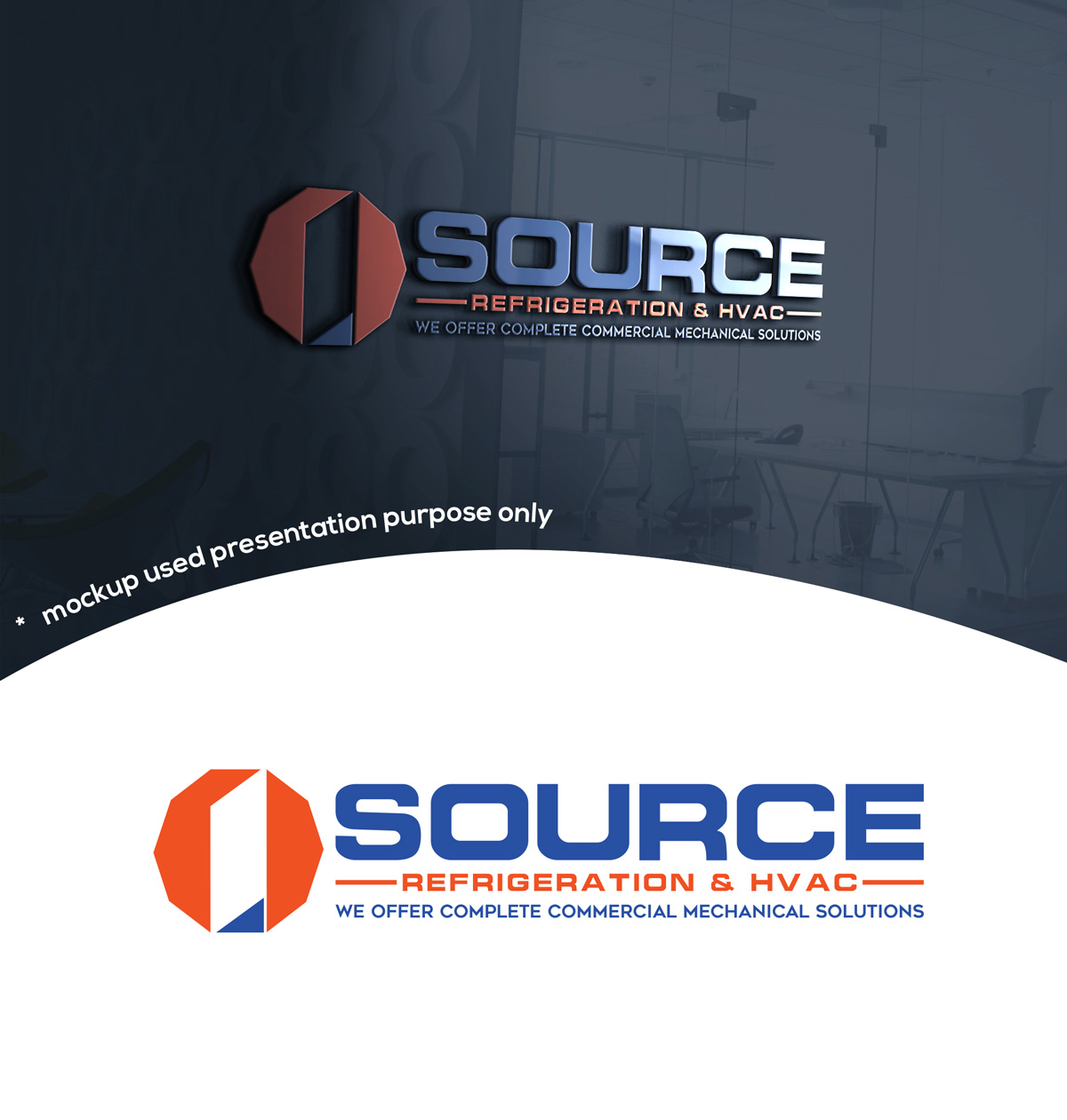 Logo Design by A S design @ for 1 Source Refrigeration & HVAC | Design #18511006