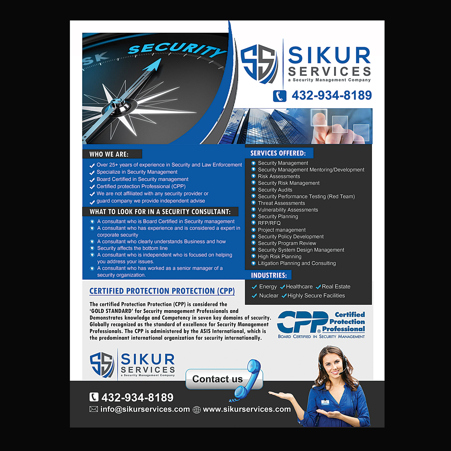Flyer-Design von NatPearlDesigns für Sikur Services LLC. | Design #18532643