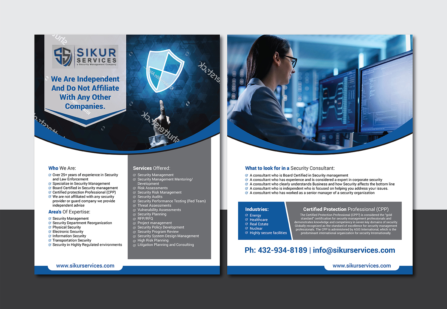 Flyer Design by Deziners Zone for Sikur Services LLC. | Design #18534011