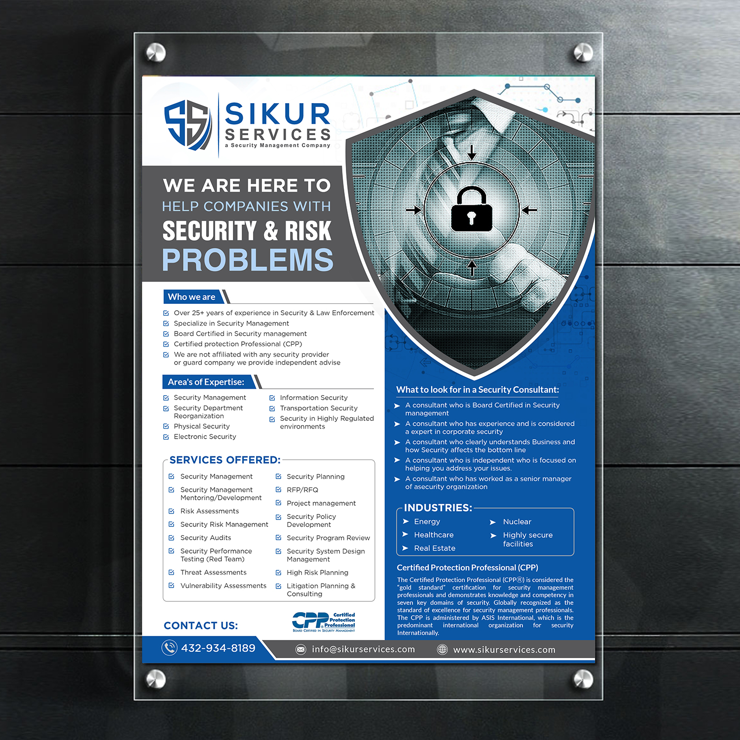 Flyer Design by creative.bugs for Sikur Services LLC. | Design #18532869