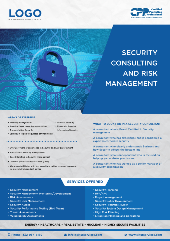 Flyer-Design von JustRightHere für Sikur Services LLC. | Design #18531661