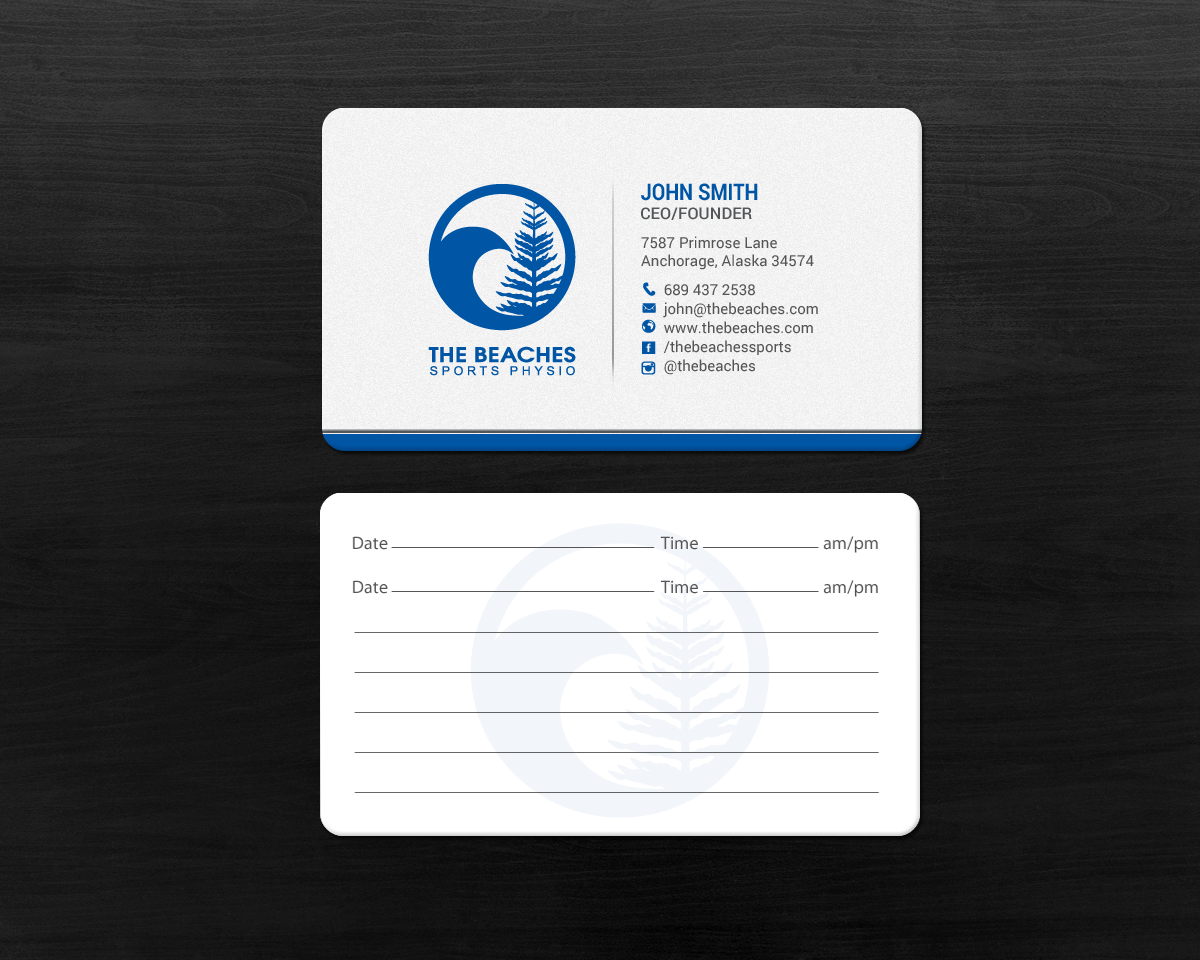 Business Card Design by chandrayaan.creative for The Beaches Sports Physio Pty Ltd | Design #18526000