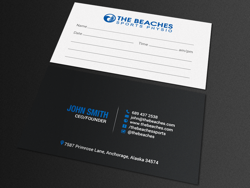 Business Card Design by chandrayaan.creative for The Beaches Sports Physio Pty Ltd | Design #18526018