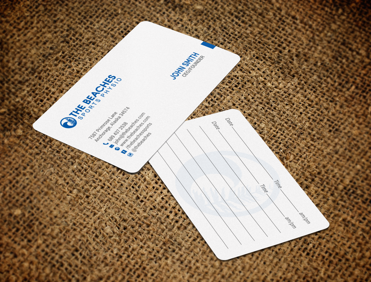 Visitenkarten-Design von chandrayaan.creative für The Beaches Sports Physio Pty Ltd | Design #18526019
