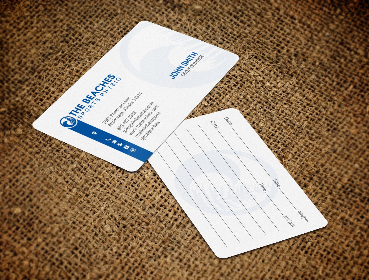 Visitenkarten-Design von chandrayaan.creative für The Beaches Sports Physio Pty Ltd | Design #18526024