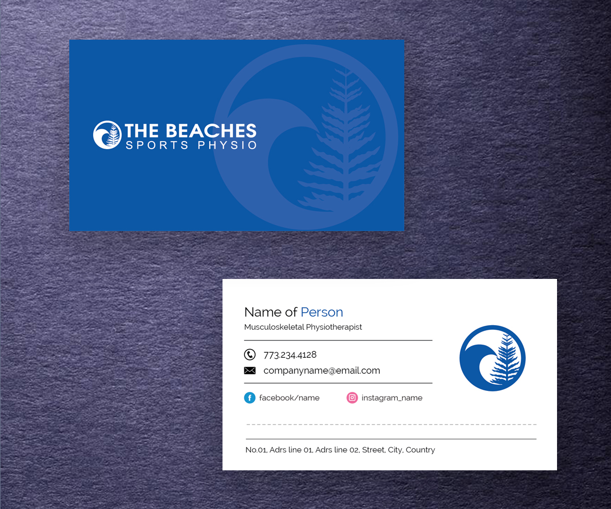 Design de Carte de Visite par M6G pour The Beaches Sports Physio Pty Ltd | Design #18530907
