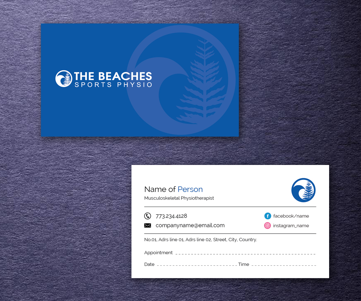 Business Card Design by M6G for The Beaches Sports Physio Pty Ltd | Design #18530943