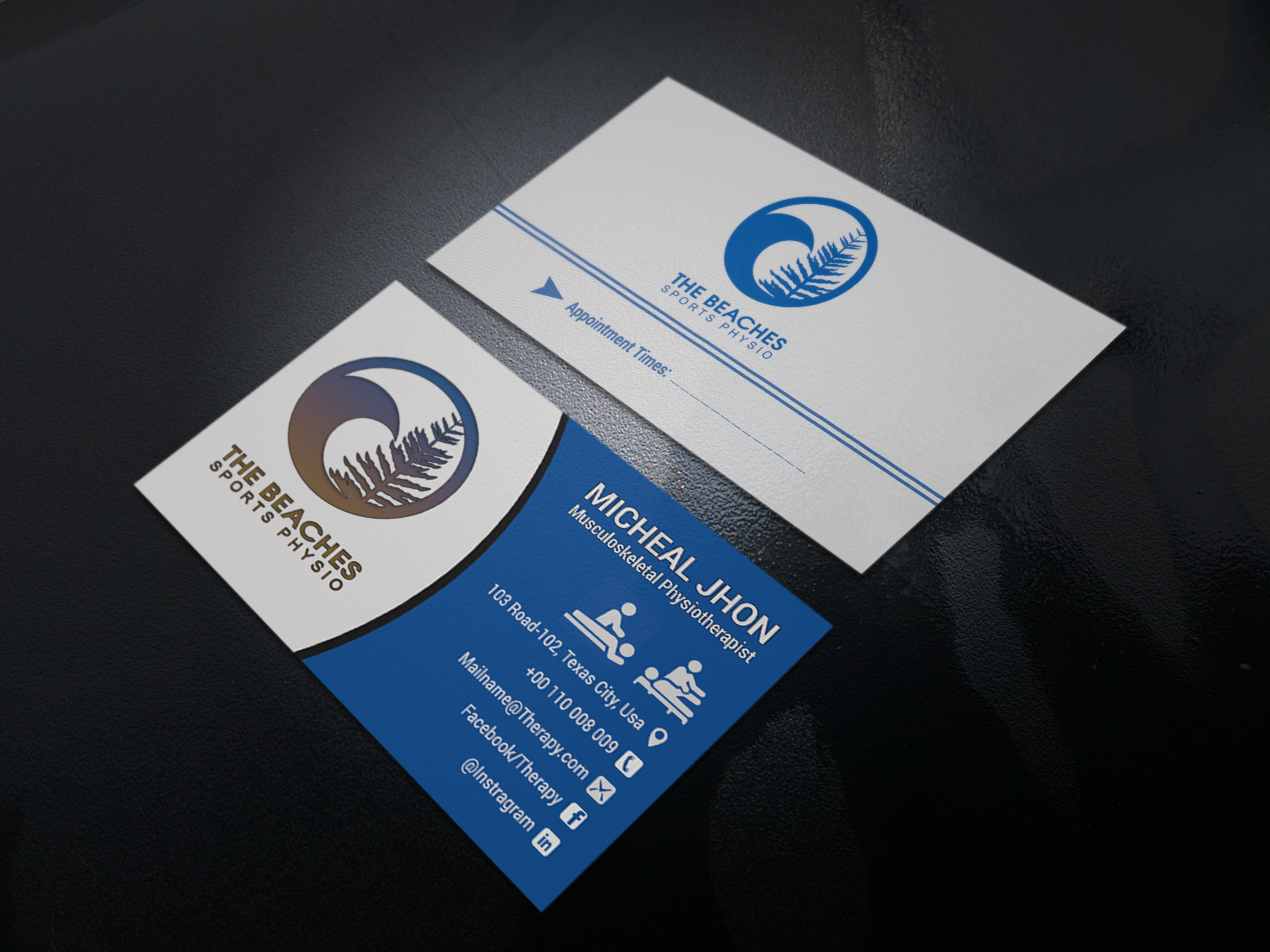 Business Card Design by Jarrin for The Beaches Sports Physio Pty Ltd | Design #18530570