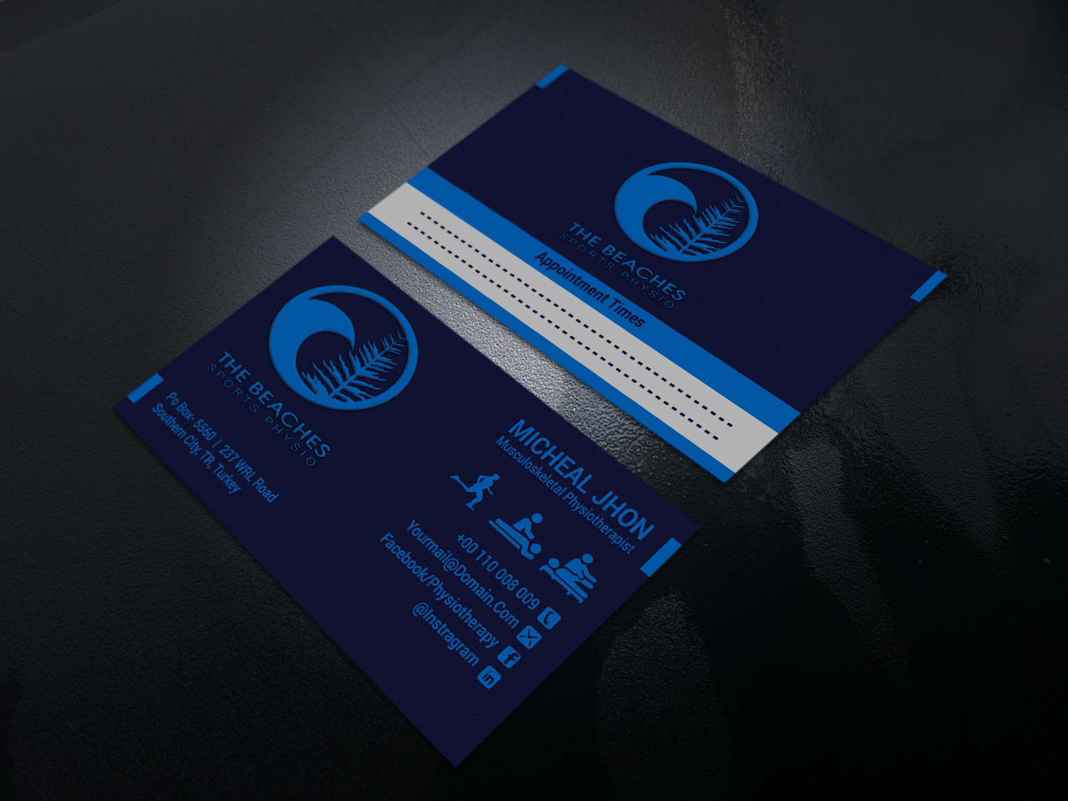 Business Card Design by Jarrin for The Beaches Sports Physio Pty Ltd | Design #18533750